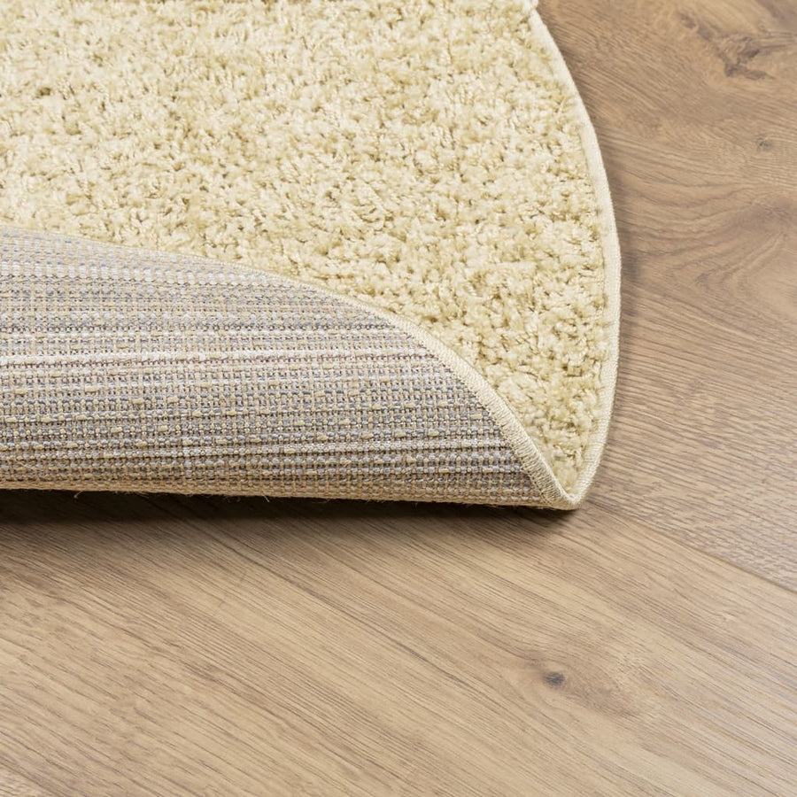 Vloerkleed Shaggy Hoogpolig Modern Ø 160 Cm Goudkleurig