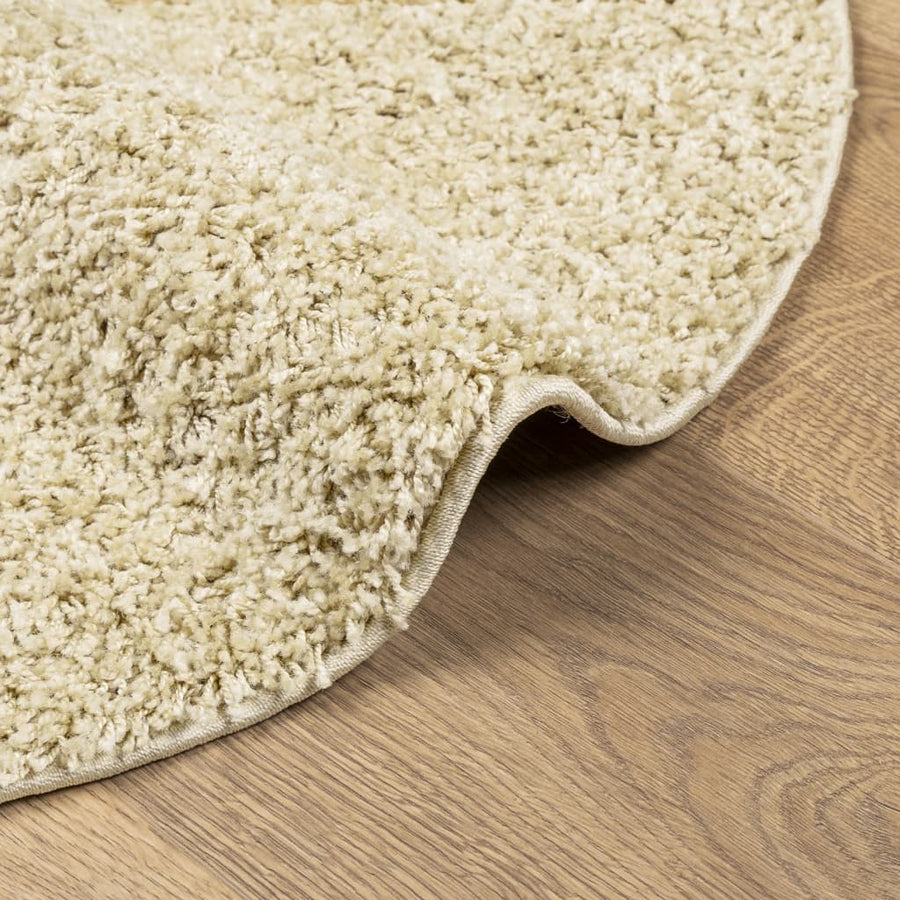 Vloerkleed Shaggy Hoogpolig Modern Ø 160 Cm Goudkleurig