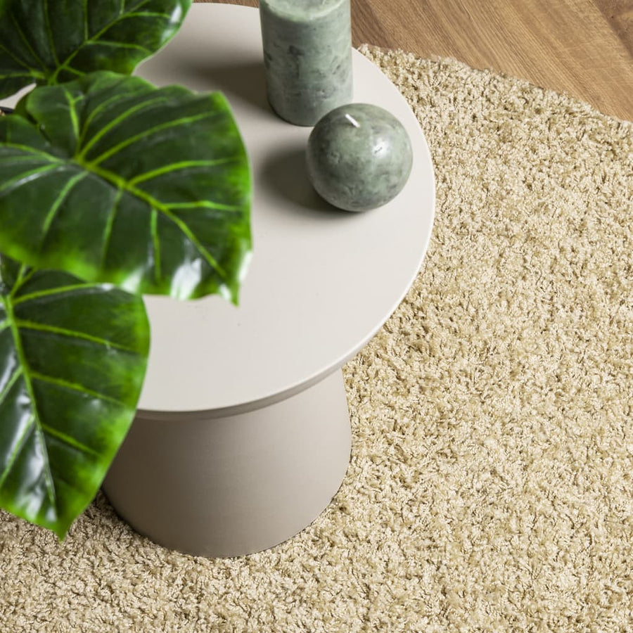 Vloerkleed Shaggy Hoogpolig Modern Ø 160 Cm Goudkleurig