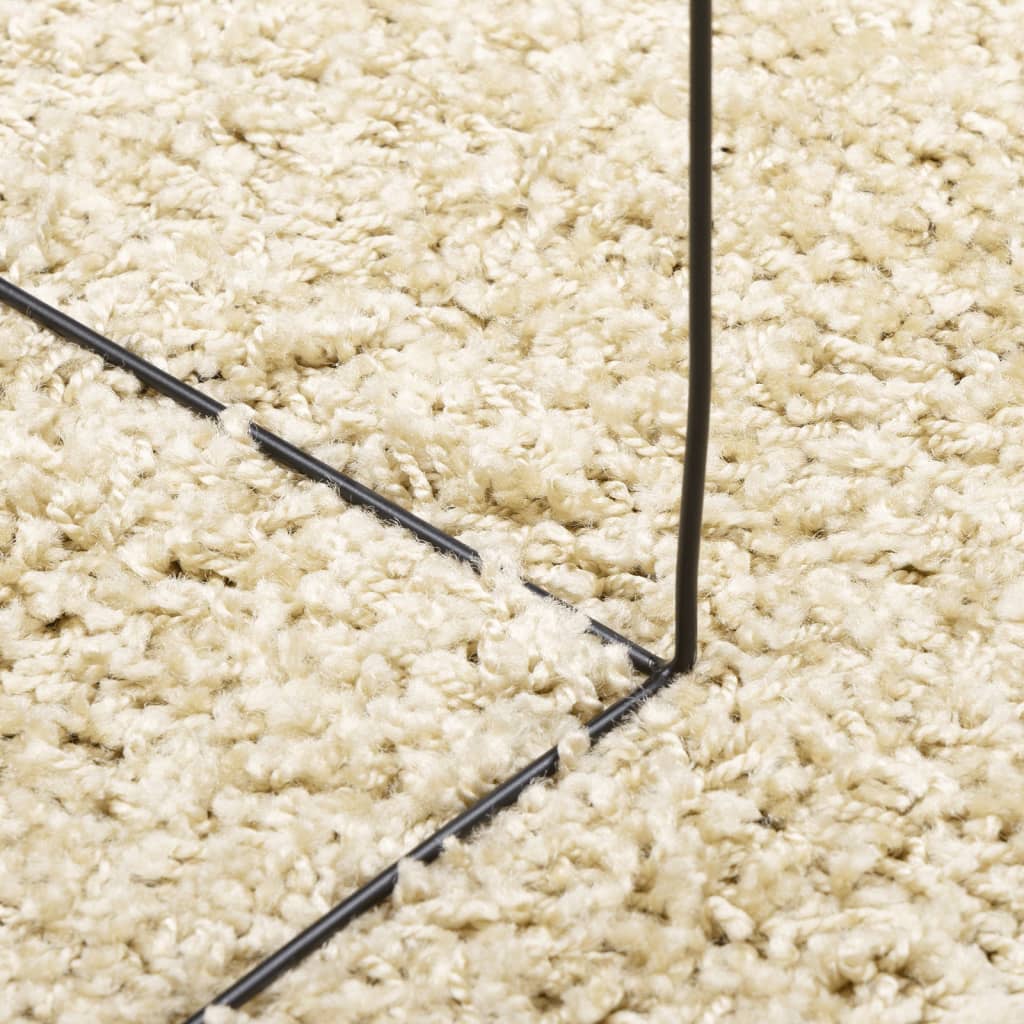 Vloerkleed Shaggy Hoogpolig Modern Ø 160 Cm Goudkleurig