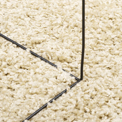 Vloerkleed Shaggy Hoogpolig Modern Ø 160 Cm Goudkleurig