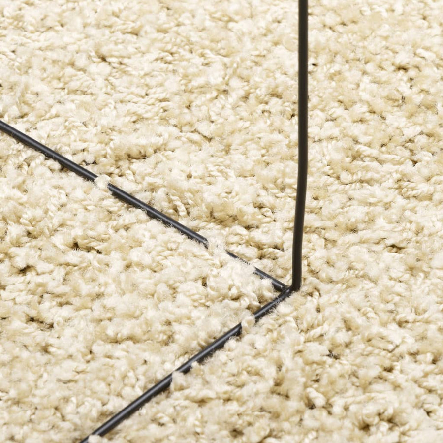 Vloerkleed Shaggy Hoogpolig Modern Ø 160 Cm Goudkleurig