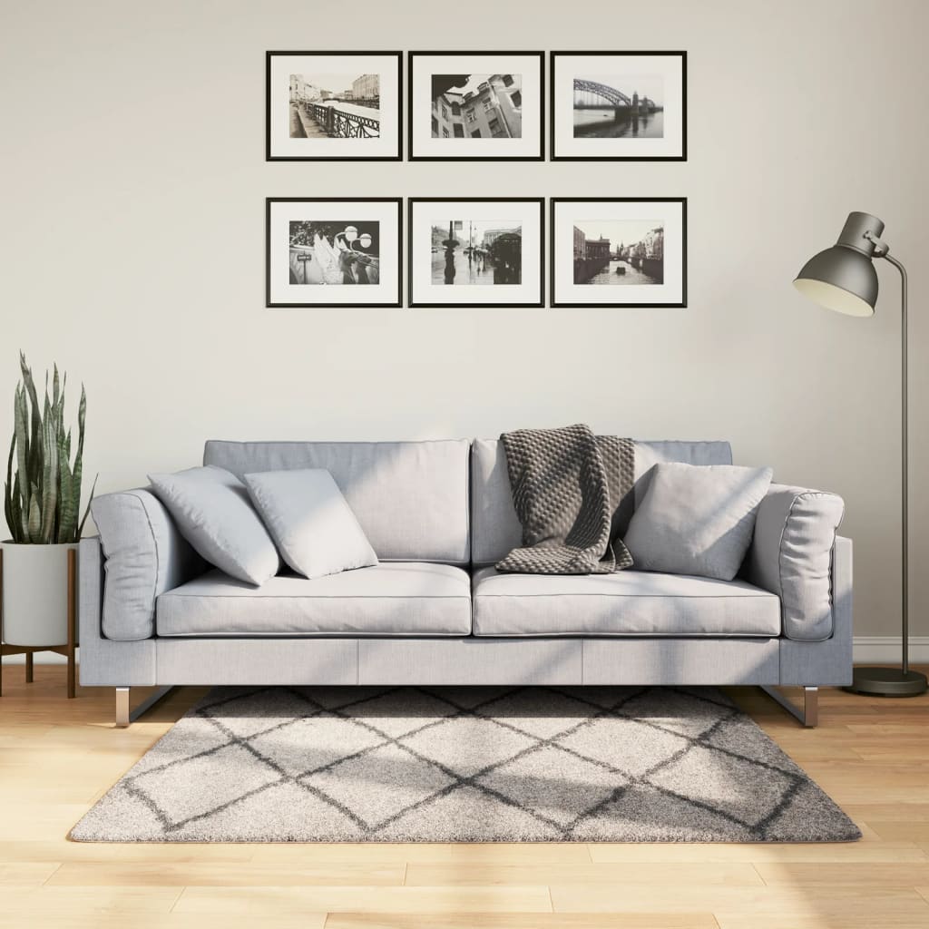 10-Delige Loungeset Met Kussens Poly Rattan Beige Blauw