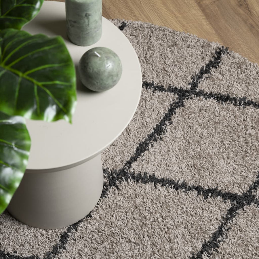 Vloerkleed shaggy hoogpolig modern Ø 100 cm ? 100 cm