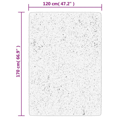 Vloerkleed Shaggy Hoogpolig Modern 120X170 Cm Zwart En Crème
