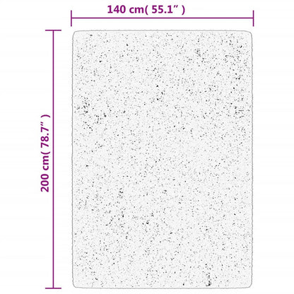 Vloerkleed Shaggy Hoogpolig Modern 140X200 Cm Zwart En Crème