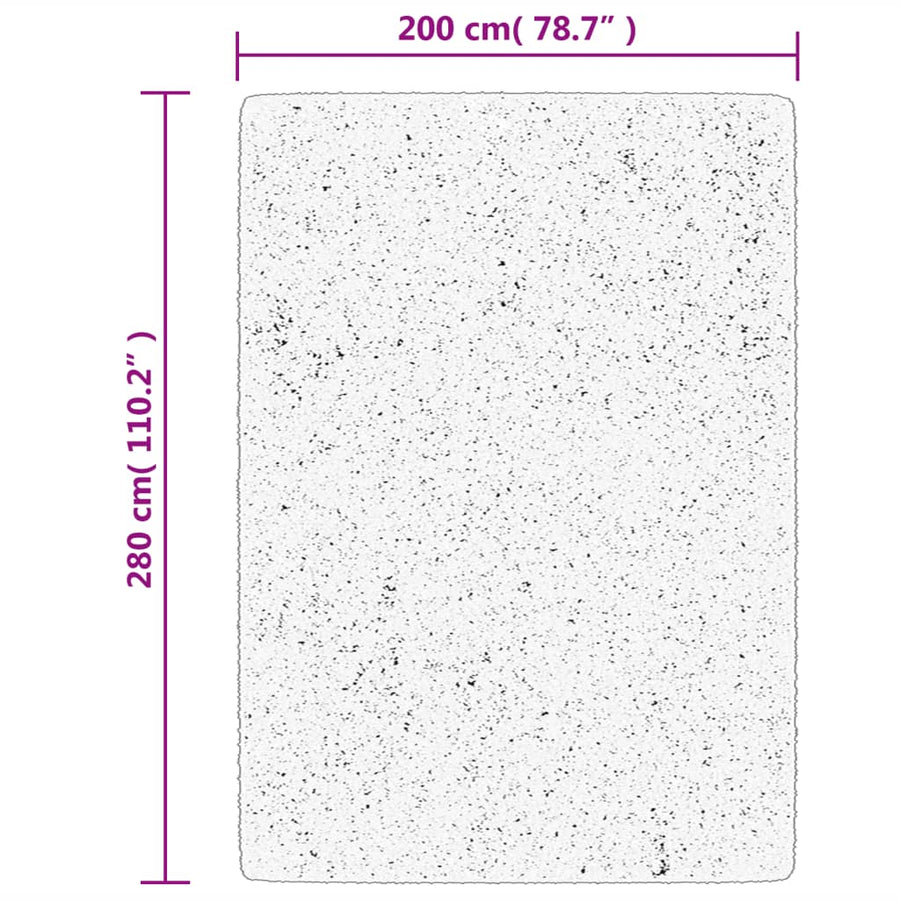 Vloerkleed Shaggy Hoogpolig Modern 200X280 Cm Zwart En Crème