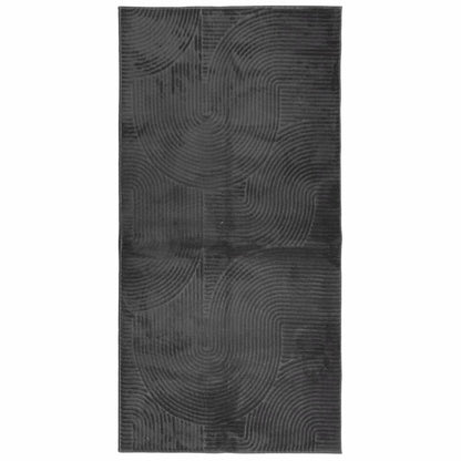Vloerkleed IZA laagpolig Scandinavisch 100x200 cm antraciet