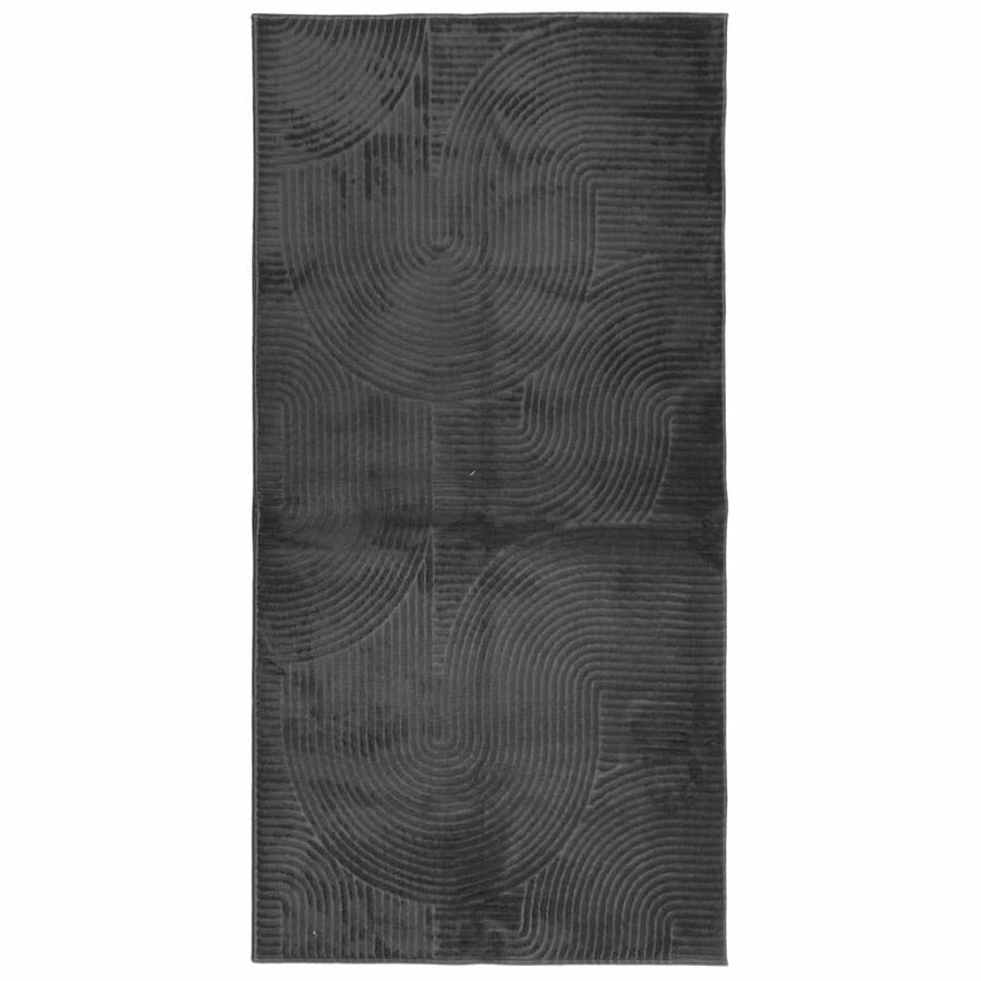 Vloerkleed IZA laagpolig Scandinavisch 100x200 cm antraciet