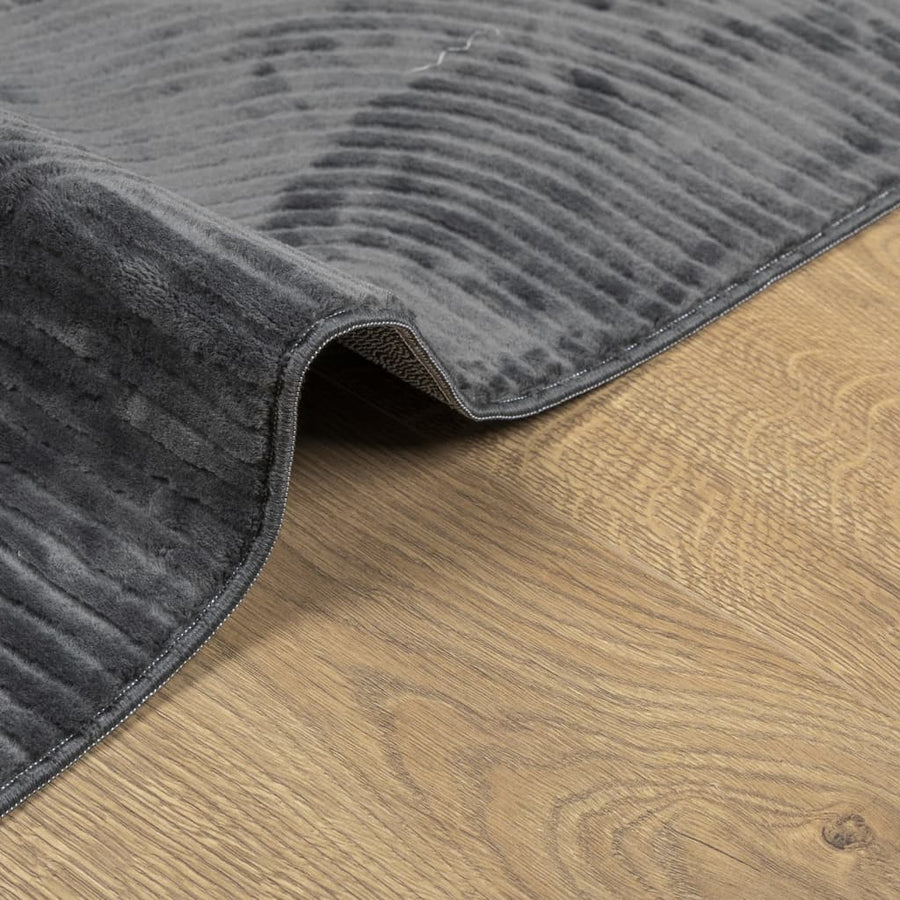 Vloerkleed IZA laagpolig Scandinavisch 100x200 cm antraciet