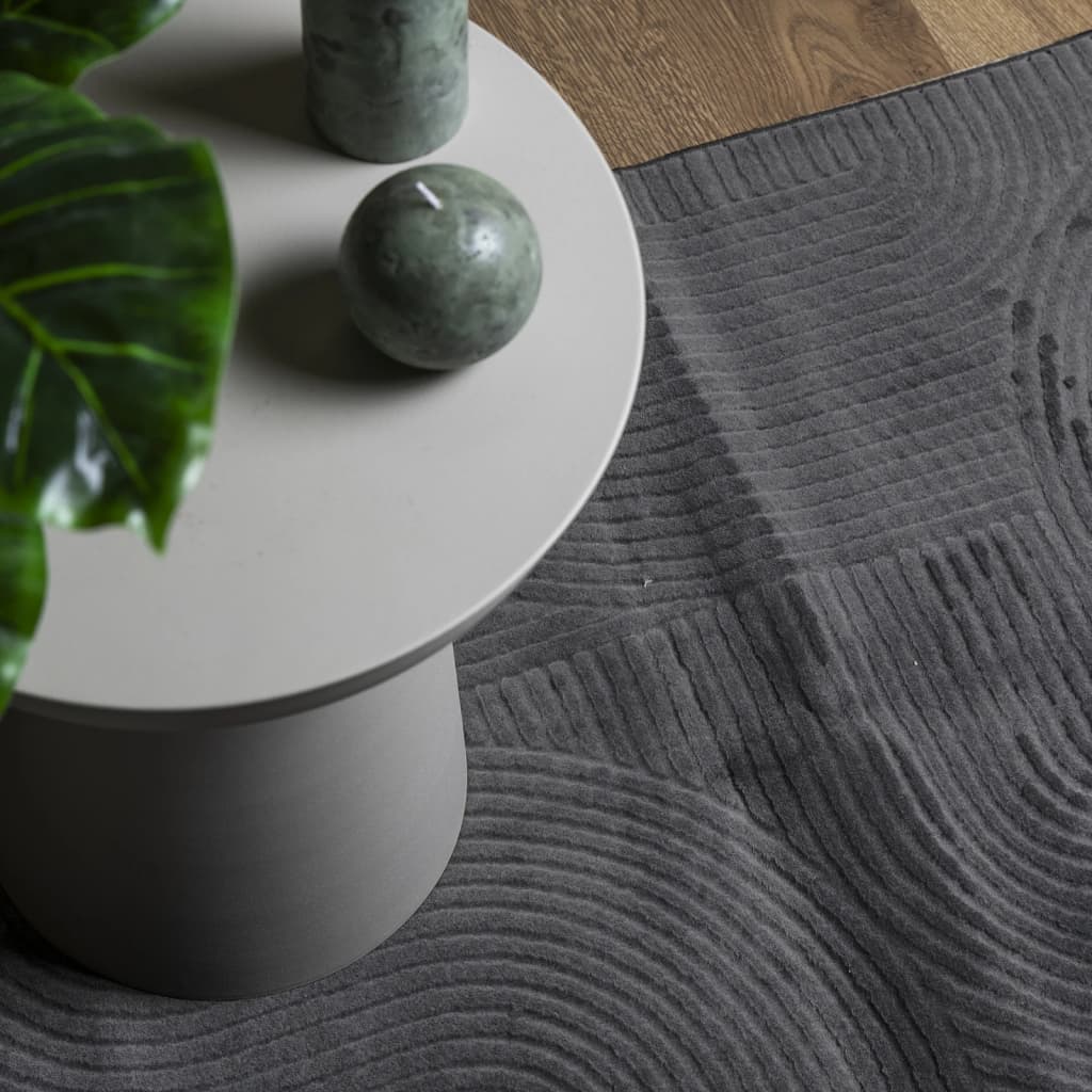 Vloerkleed IZA laagpolig Scandinavisch 100x200 cm antraciet