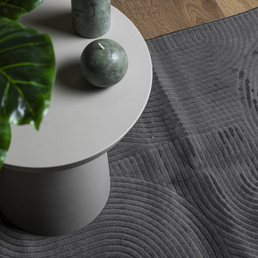 Vloerkleed IZA laagpolig Scandinavisch 100x200 cm antraciet