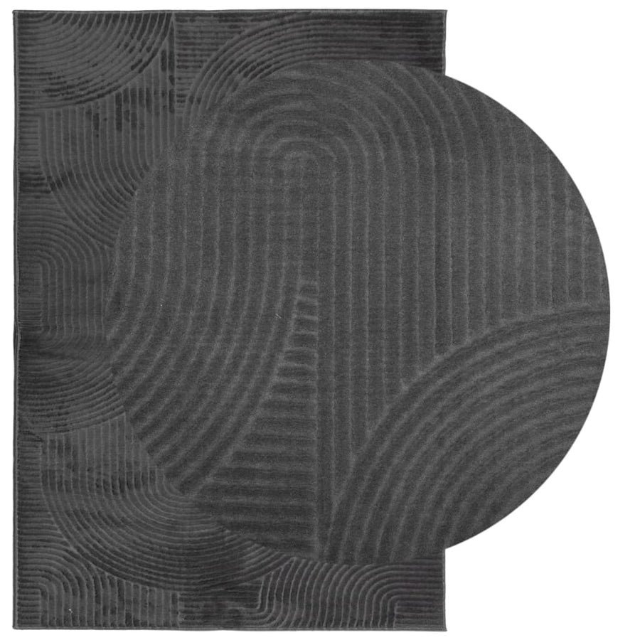 Vloerkleed Iza Laagpolig Scandinavisch 160 x 230 cm Antraciet