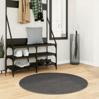 Vloerkleed rond 100 cm laagpolig antraciet