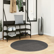 Vloerkleed rond 100 cm laagpolig antraciet