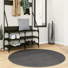 Vloerkleed rond 120 cm laagpolig antraciet