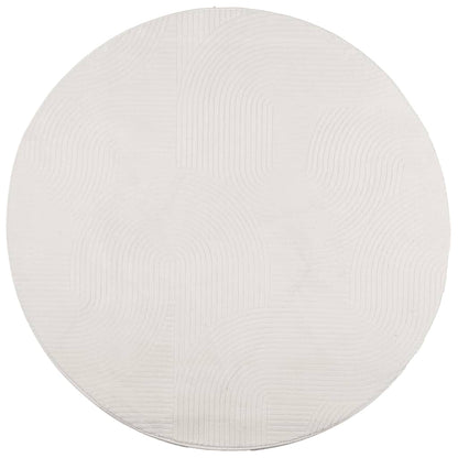 Vloerkleed Iza Laagpolig Scandinavisch Ø 80 Cm Crèmekleurig