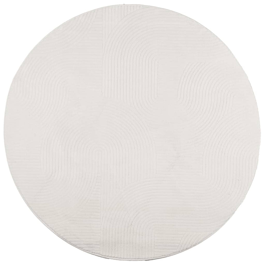 Vloerkleed Iza Laagpolig Scandinavisch Ø 80 Cm Crèmekleurig