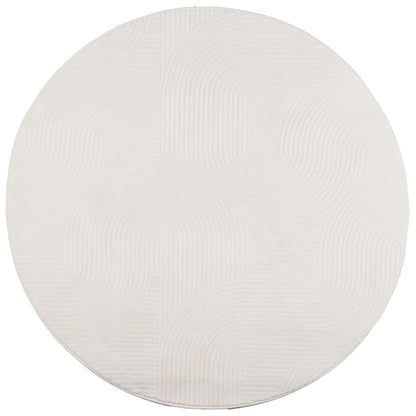 Vloerkleed Iza Laagpolig Scandinavisch Ø 100 Cm Crèmekleurig