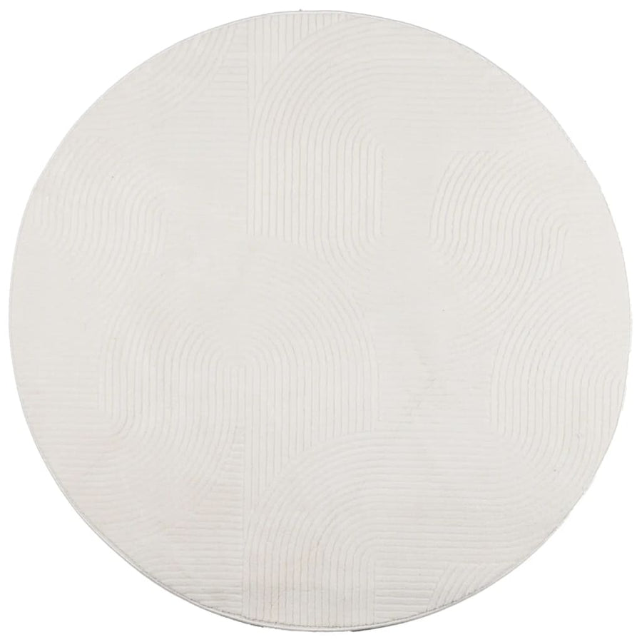 Vloerkleed Iza Laagpolig Scandinavisch Ø 100 Cm Crèmekleurig