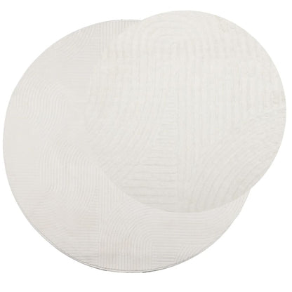 Vloerkleed Iza Laagpolig Scandinavisch Ø 100 Cm Crèmekleurig