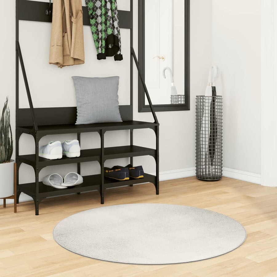 Vloerkleed Iza Laagpolig Scandinavisch Ø 100 Cm Crèmekleurig