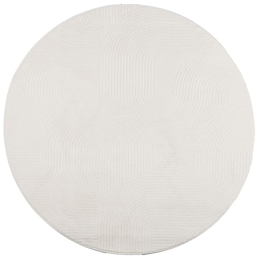 Vloerkleed Iza Laagpolig Scandinavisch Kleurig Ø 120 cm Crème