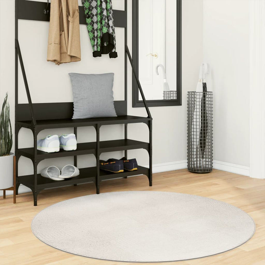 Vloerkleed Iza Laagpolig Scandinavisch Kleurig Ø 120 cm Crème