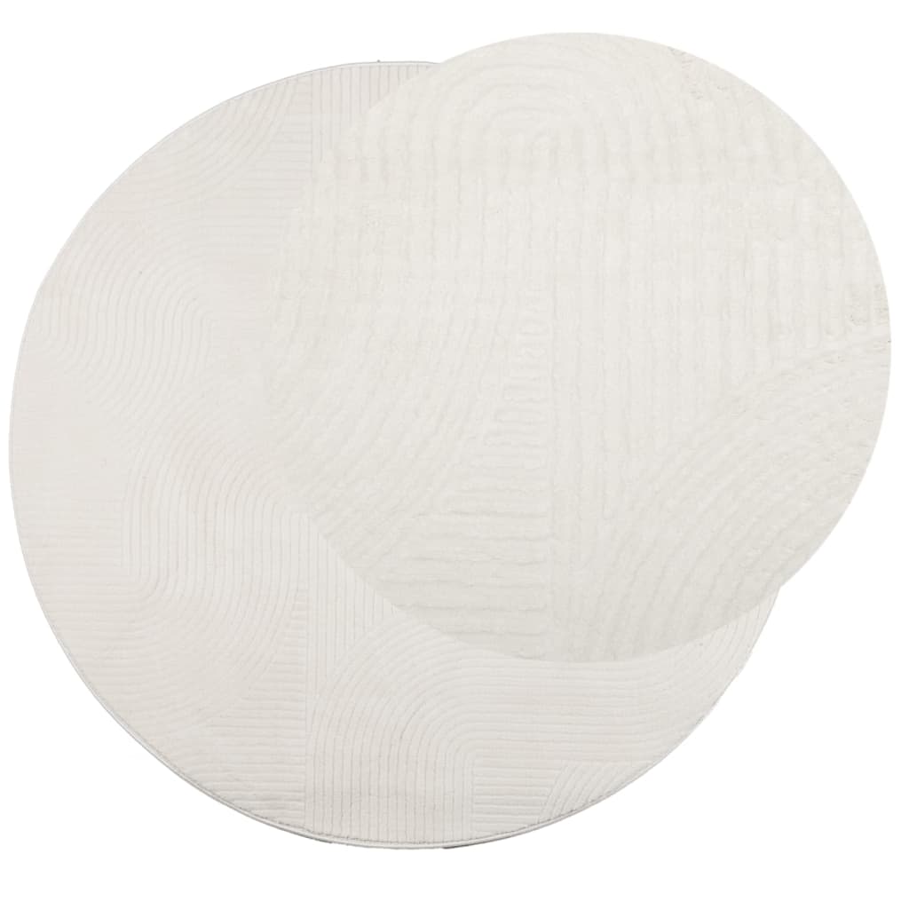 Vloerkleed Iza Laagpolig Scandinavisch Ø 160 Cm Kleurig ? 160 cm Crème