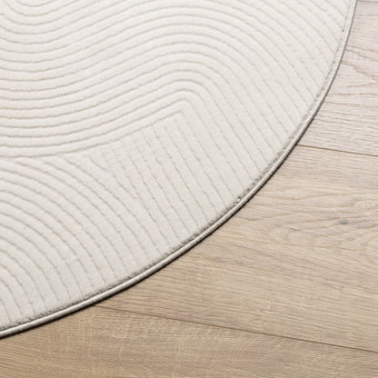 Vloerkleed Iza Laagpolig Scandinavisch Ø 160 Cm Kleurig ? 160 cm Crème