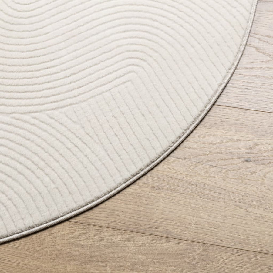 Vloerkleed Iza Laagpolig Scandinavisch Ø 160 Cm Kleurig ? 160 cm Crème