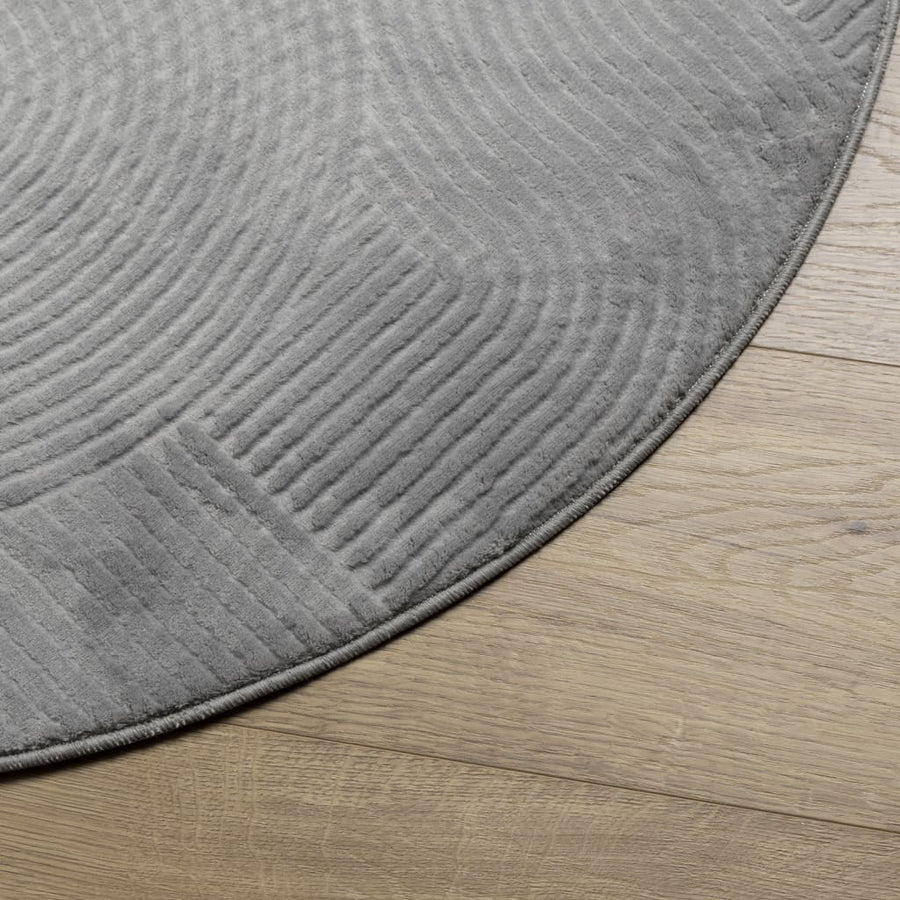Vloerkleed Iza Laagpolig Scandinavisch Ø 100 Cm ? 100 cm Grijs