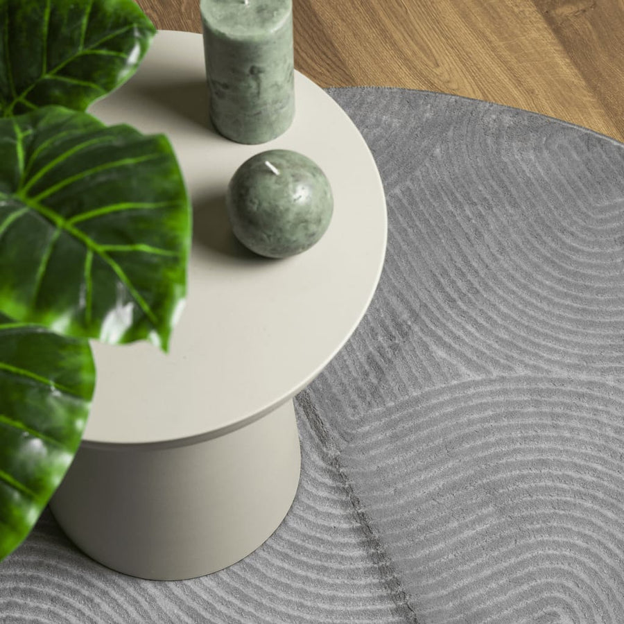 Vloerkleed Iza Laagpolig Scandinavisch Ø 100 Cm ? 100 cm Grijs