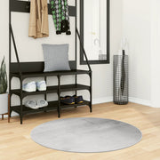 Vloerkleed rond 100 cm grijs laagpolig