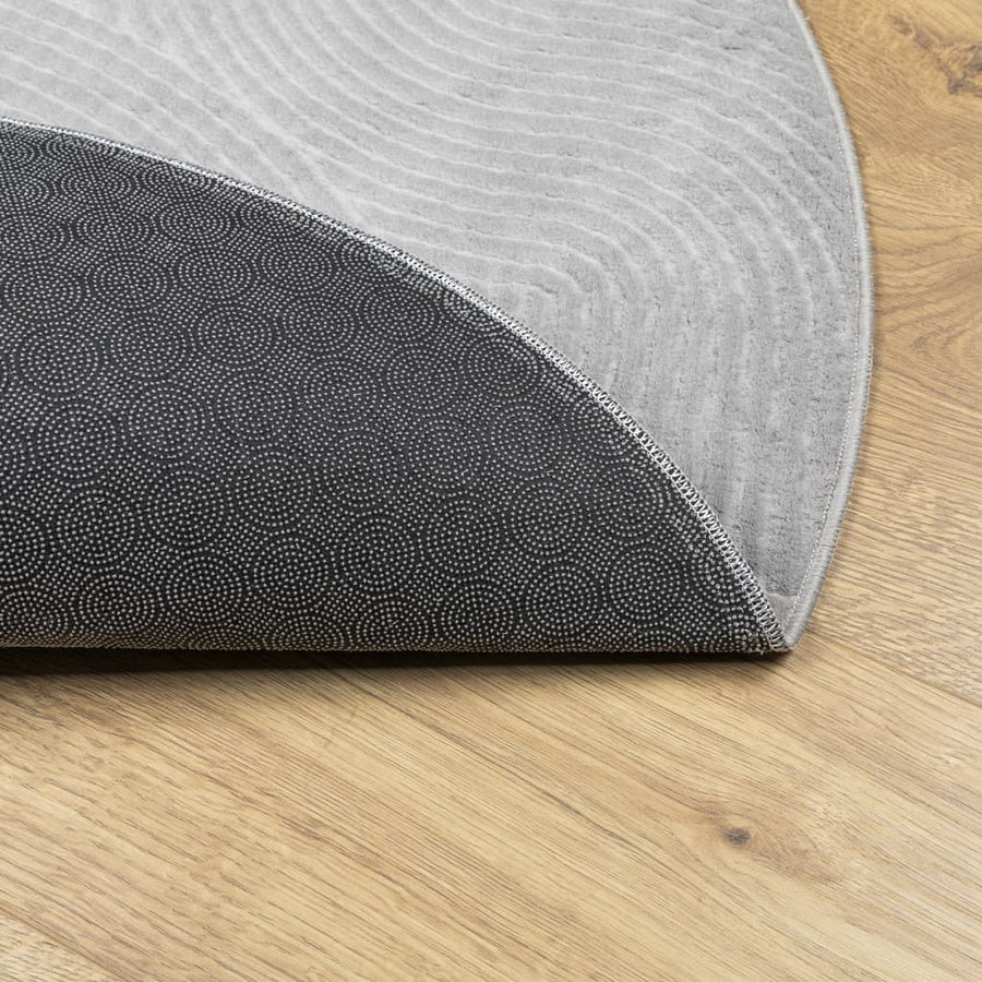 Vloerkleed Iza Laagpolig Scandinavisch Ø 120 Cm Grijs