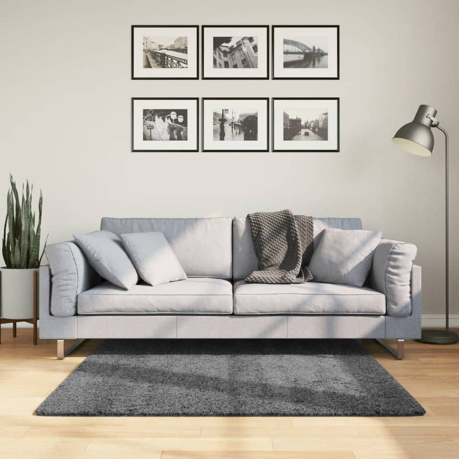 Vloerkleed Oviedo Laagpolig Kleurig Antraciet 120 x 120 cm