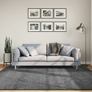Vloerkleed 200x200 cm antraciet laagpolig