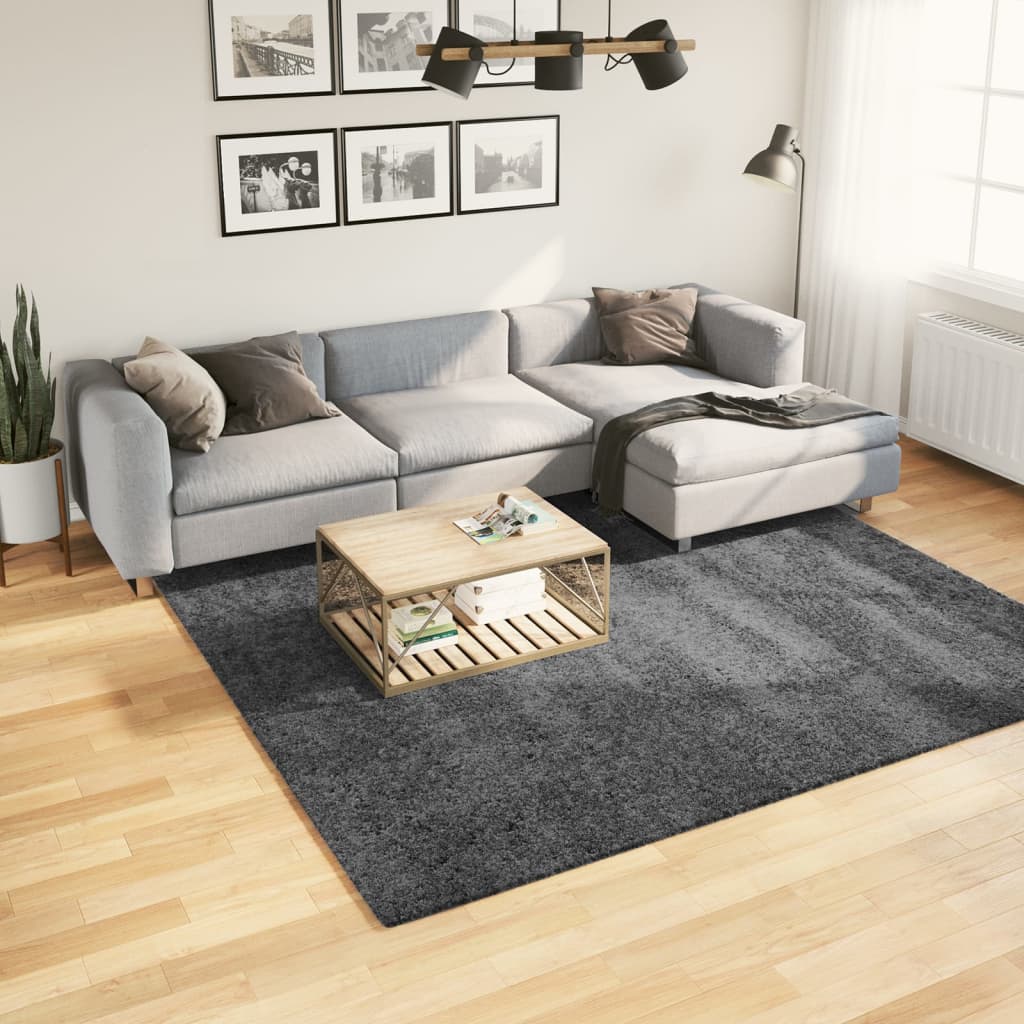 Vloerkleed Oviedo Laagpolig Kleurig Antraciet 240 x 240 cm