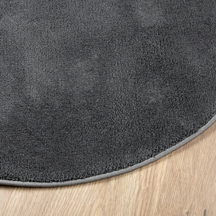 Vloerkleed Oviedo Laagpolig Ø 120 Cm Antracietkleurig