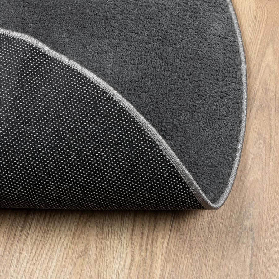 Vloerkleed Oviedo Laagpolig Ø 120 Cm Antracietkleurig