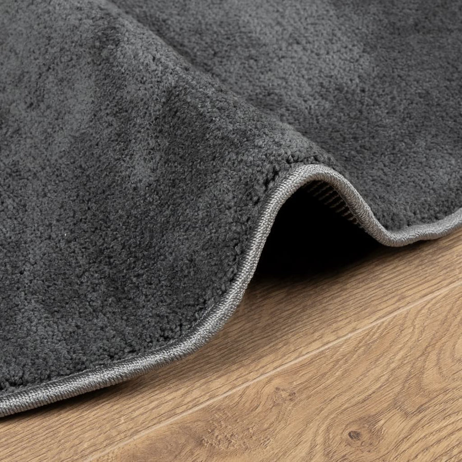 Vloerkleed Oviedo Laagpolig Ø 120 Cm Antracietkleurig