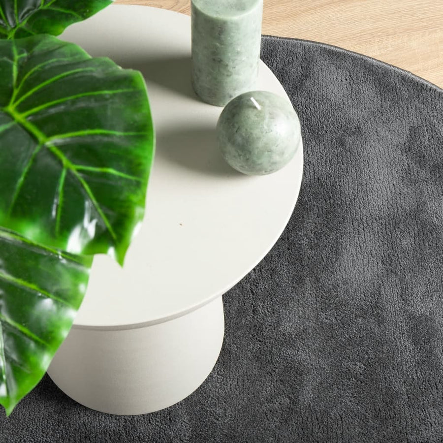 Vloerkleed Oviedo Laagpolig Ø 120 Cm Antracietkleurig