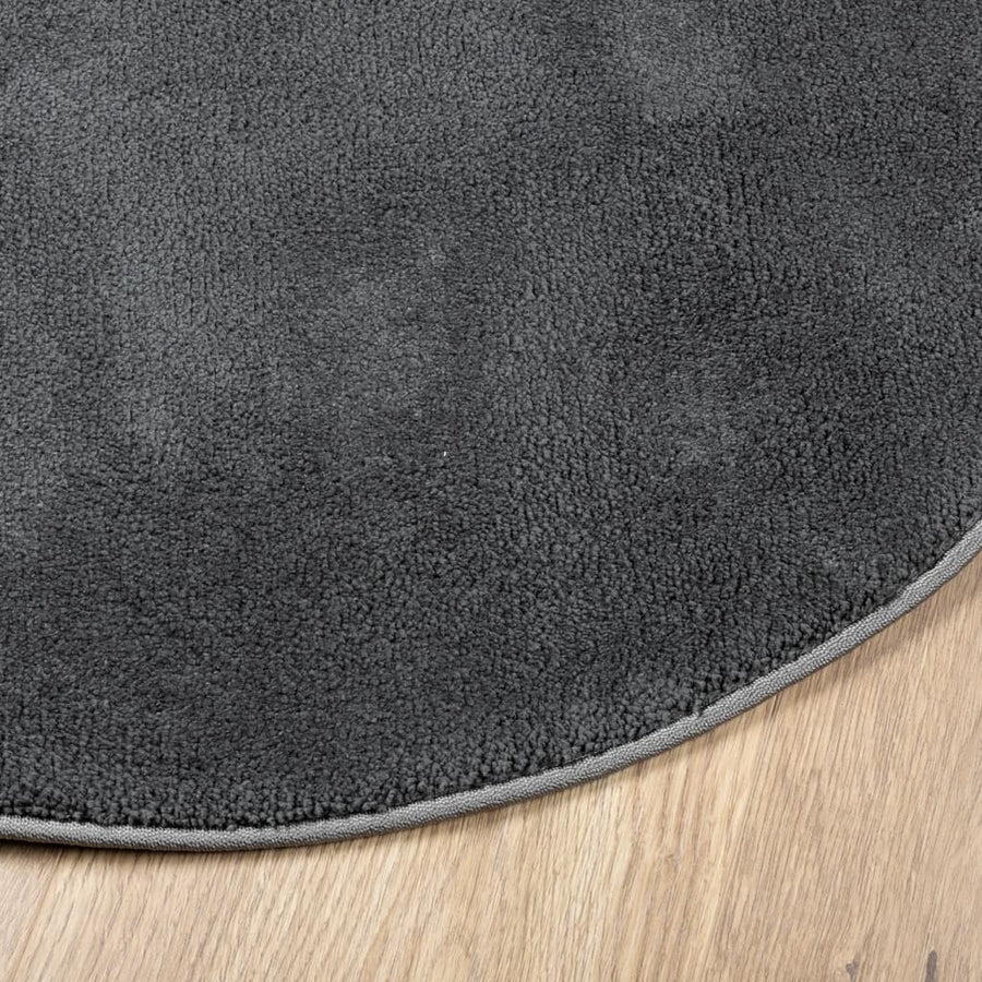 Vloerkleed Oviedo Laagpolig Ø 160 Cm Antracietkleurig