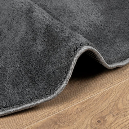 Vloerkleed Oviedo Laagpolig Ø 160 Cm Antracietkleurig