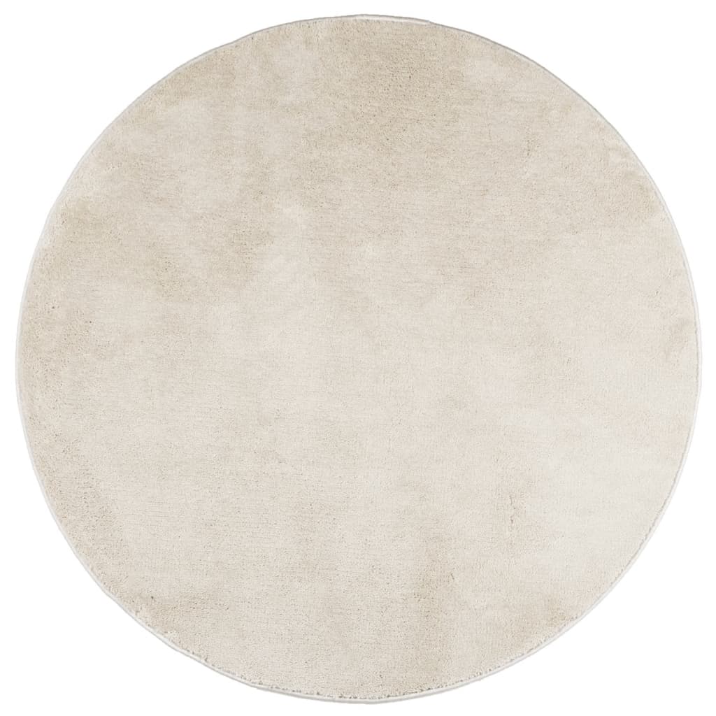 Vloerkleed Oviedo Laagpolig Ø 120 Cm Beige Donkerbruin