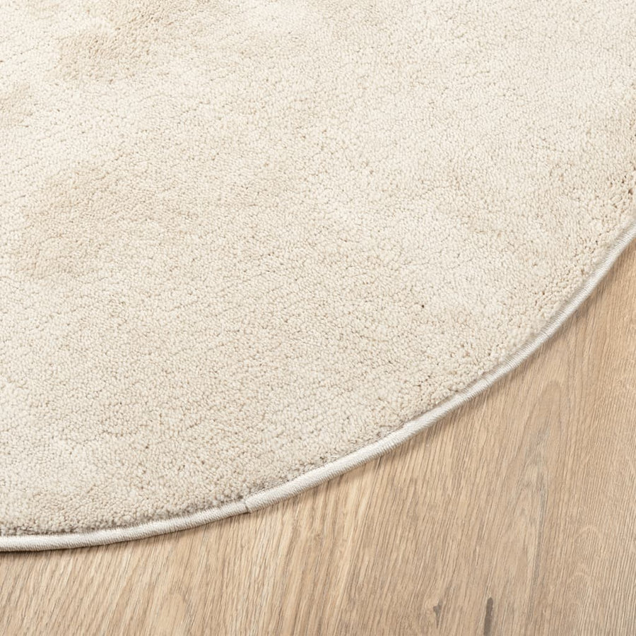 Vloerkleed Oviedo Laagpolig Ø 120 Cm Beige Donkerbruin