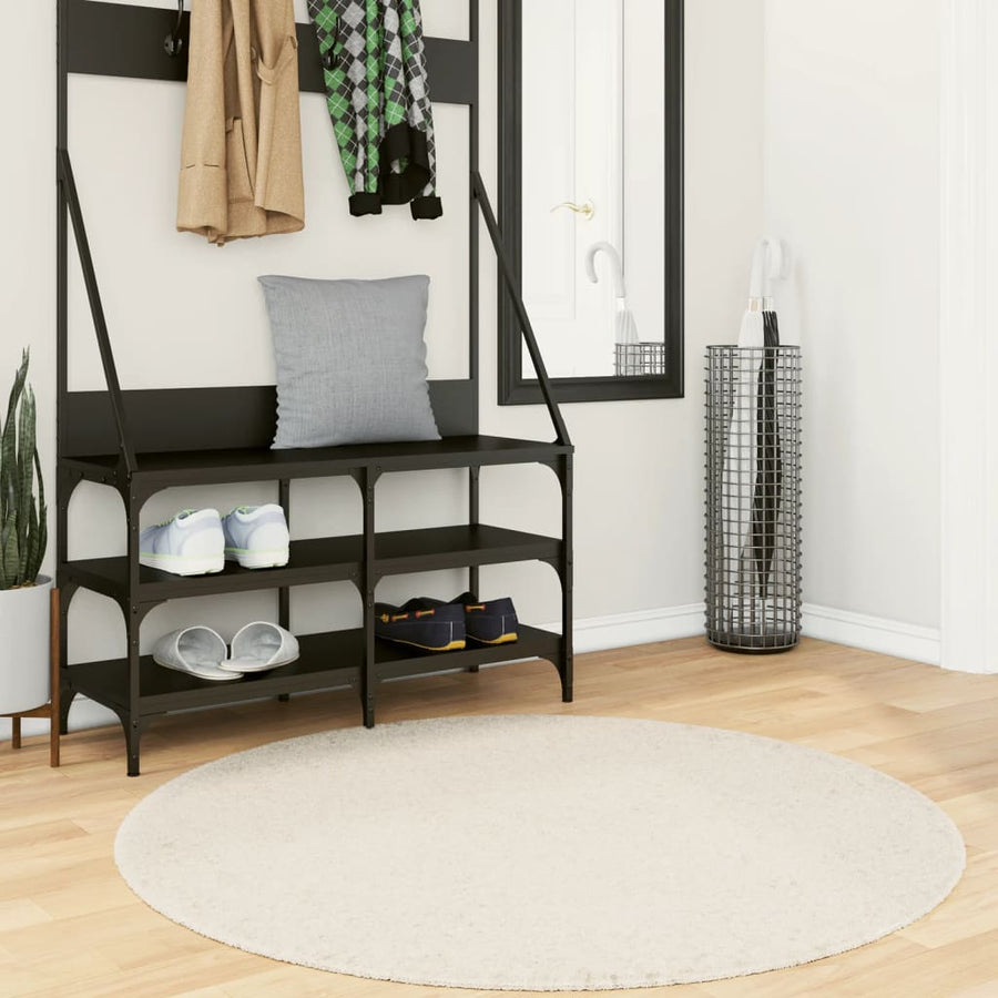 Vloerkleed Oviedo Laagpolig Ø 120 Cm Beige Donkerbruin