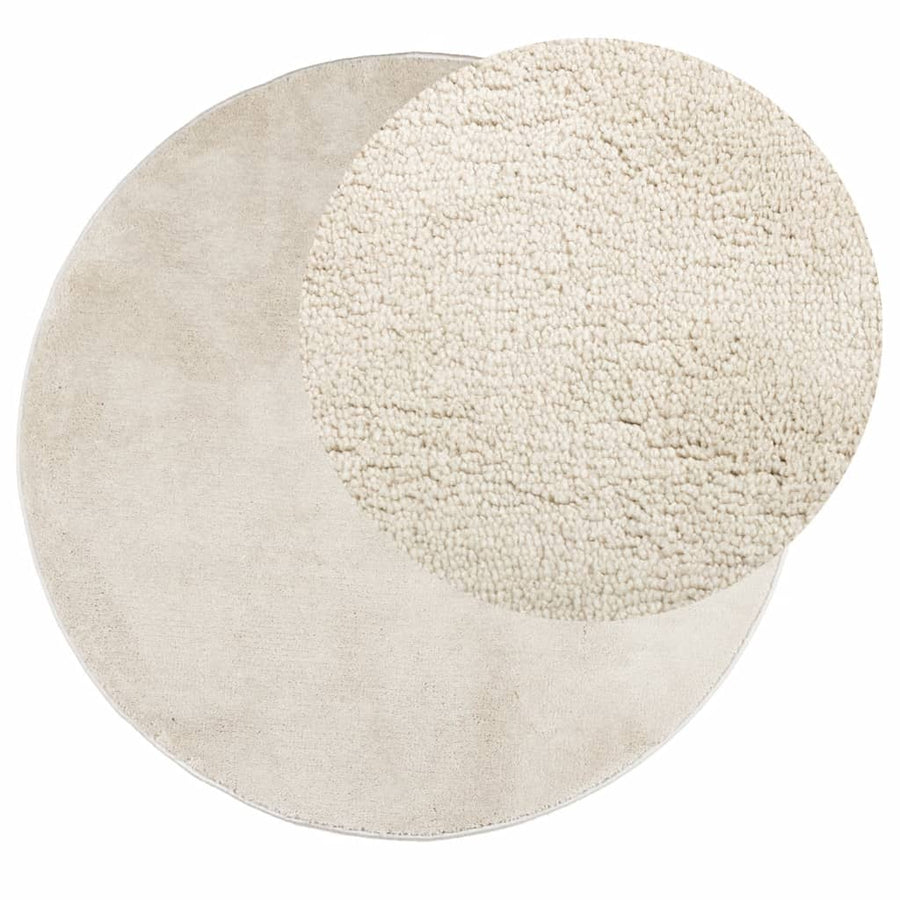 Vloerkleed Oviedo Laagpolig Beige Ø 160 cm