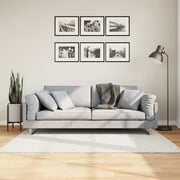 Vloerkleed 120x120 cm crèmekleurig laagpolig