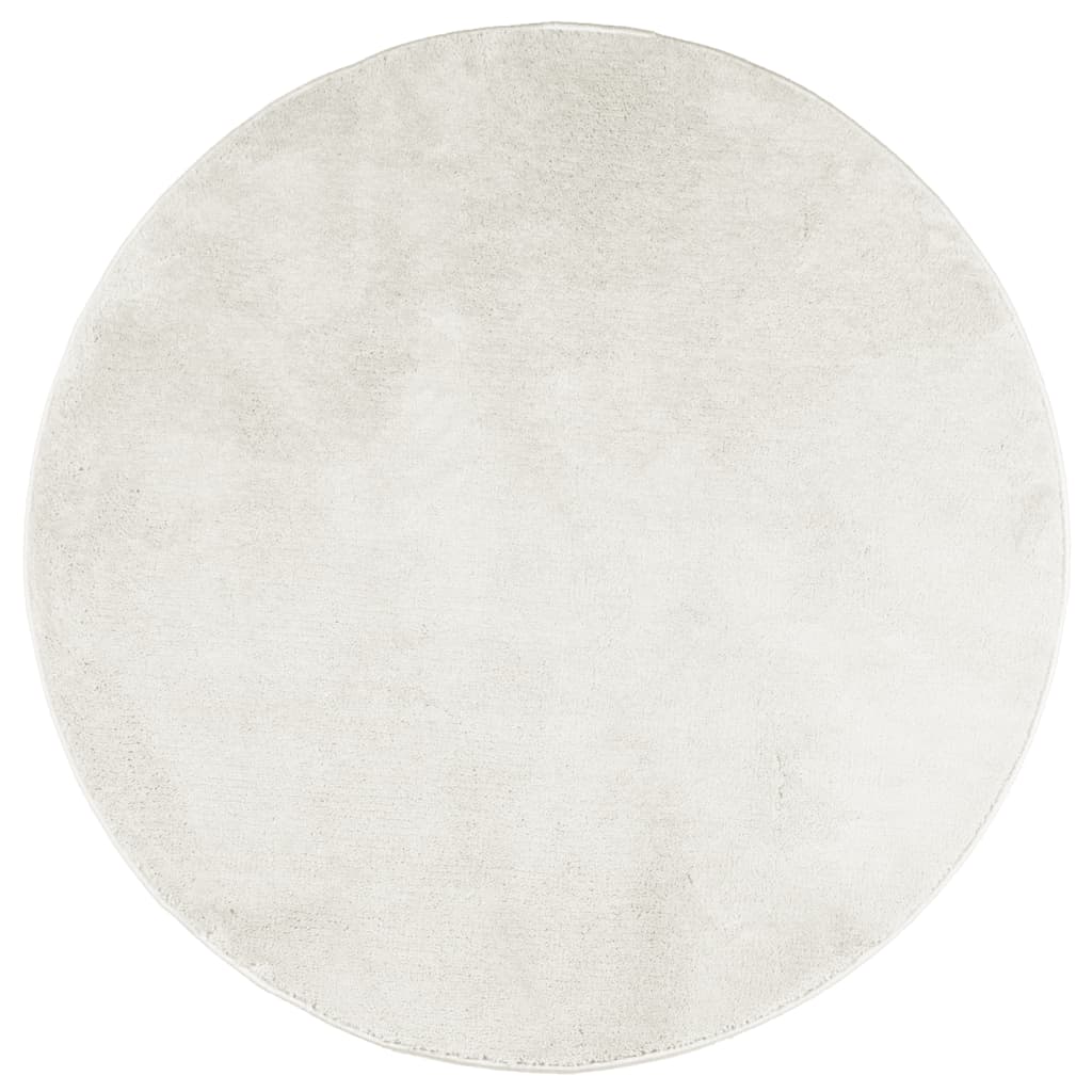 Vloerkleed Oviedo Laagpolig Kleurig Crème Ø 160 cm
